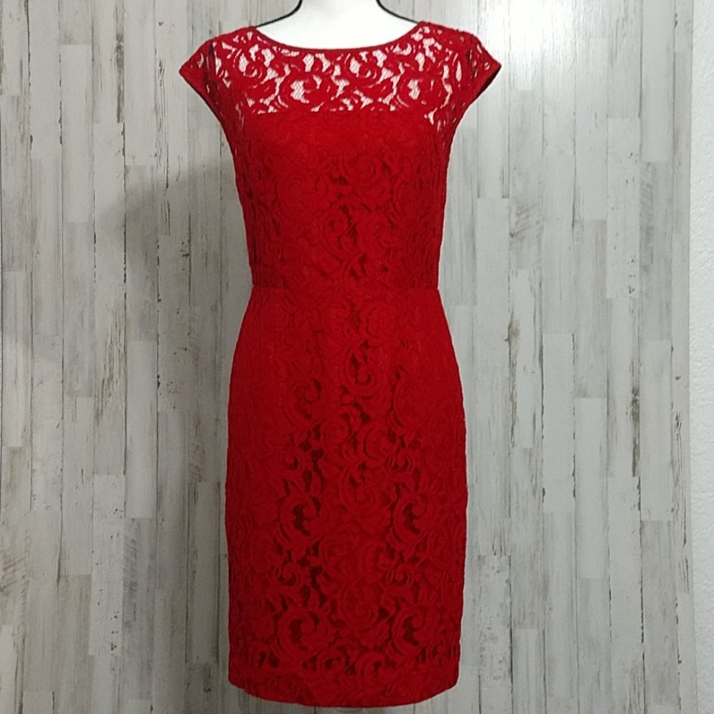 Elegant Red Lace Dress